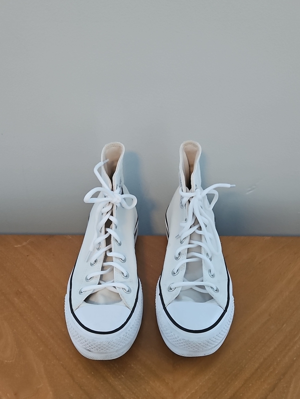 White Converse Platform Hightop Sneakers